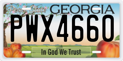 GA license plate PWX4660