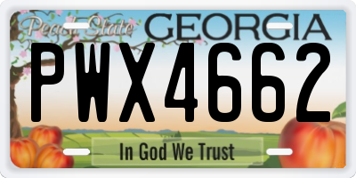 GA license plate PWX4662