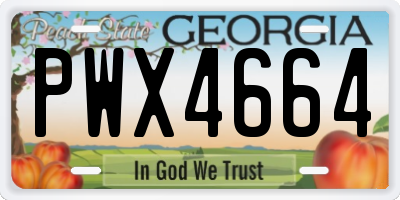 GA license plate PWX4664