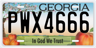 GA license plate PWX4666