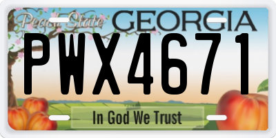 GA license plate PWX4671