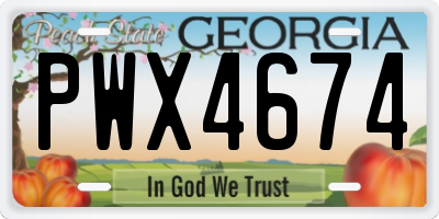GA license plate PWX4674