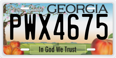 GA license plate PWX4675