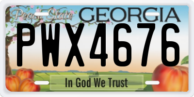 GA license plate PWX4676