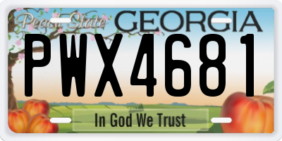 GA license plate PWX4681