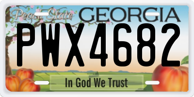 GA license plate PWX4682