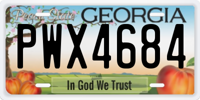 GA license plate PWX4684
