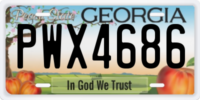 GA license plate PWX4686