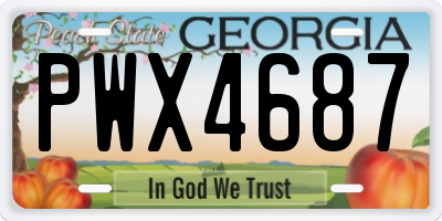 GA license plate PWX4687