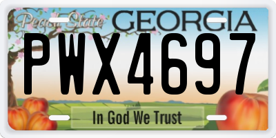 GA license plate PWX4697