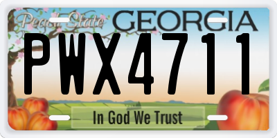 GA license plate PWX4711