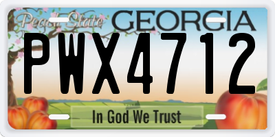 GA license plate PWX4712