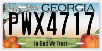 GA license plate PWX4717