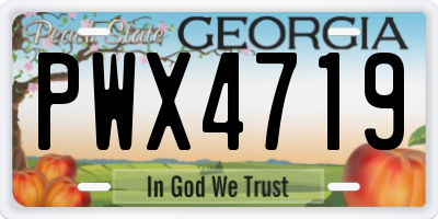 GA license plate PWX4719