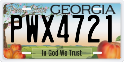 GA license plate PWX4721