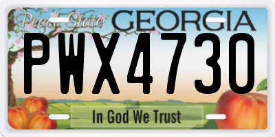 GA license plate PWX4730