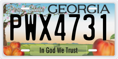 GA license plate PWX4731