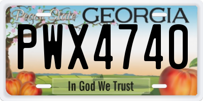 GA license plate PWX4740