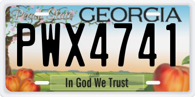 GA license plate PWX4741