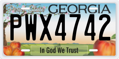 GA license plate PWX4742