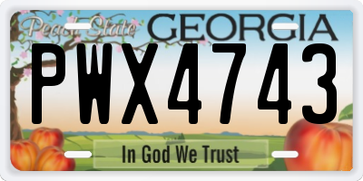 GA license plate PWX4743