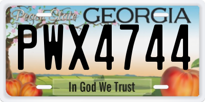 GA license plate PWX4744
