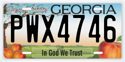 GA license plate PWX4746