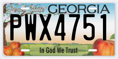 GA license plate PWX4751