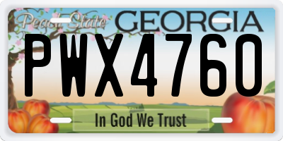 GA license plate PWX4760