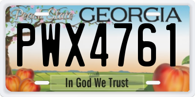 GA license plate PWX4761
