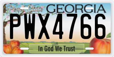 GA license plate PWX4766