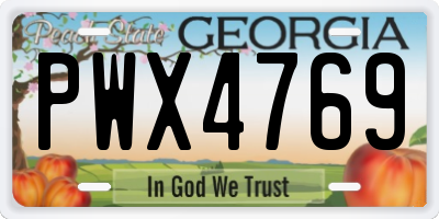 GA license plate PWX4769