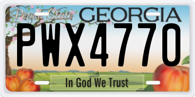 GA license plate PWX4770