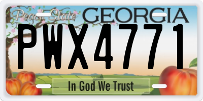 GA license plate PWX4771
