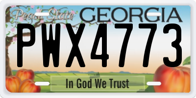 GA license plate PWX4773