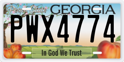 GA license plate PWX4774
