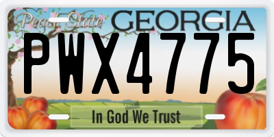 GA license plate PWX4775
