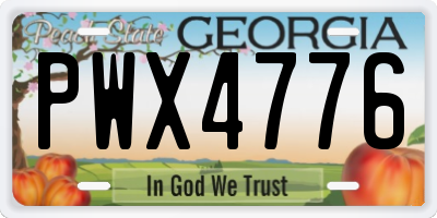 GA license plate PWX4776