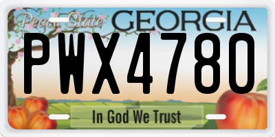 GA license plate PWX4780