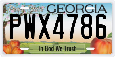 GA license plate PWX4786