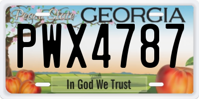 GA license plate PWX4787
