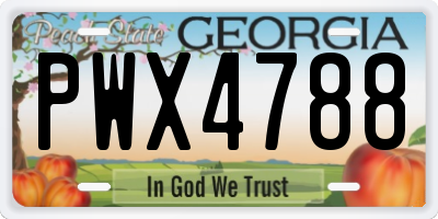 GA license plate PWX4788