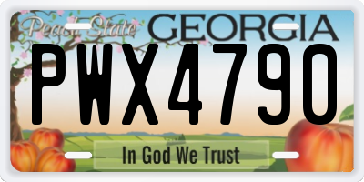 GA license plate PWX4790