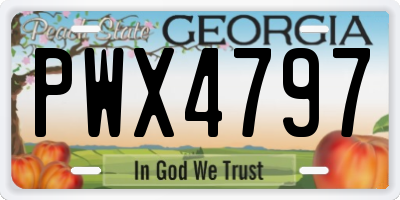 GA license plate PWX4797