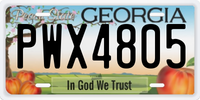 GA license plate PWX4805