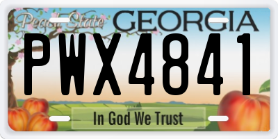 GA license plate PWX4841