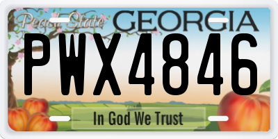 GA license plate PWX4846