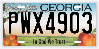 GA license plate PWX4903
