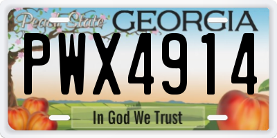GA license plate PWX4914
