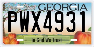 GA license plate PWX4931